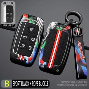 레이싱 스타일 금속 자동차 키 케이스 포브 커버 랜드로버 호환 이보크  4 재규어 호환 F-페이스 F-타입 XE