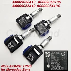 벤츠 C클래스 W206 C236 EQE V295 X294 EQS GLC 용 TPMS 타이어 공기압 센서 4개 A0009058413 A0009058706