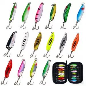 스피너베이트가 포함된 16가지 루어 미끼 세트 민물 및 바닷물 모두 사용 가능 배스와 붉은 갈치를 위한