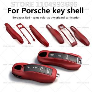 포르쉐 호환 맨 파나메라 카이엔 718 911 박스터 카이맨 타이 키 커버 쉘 교체 키트 자동차 케이스 보르도