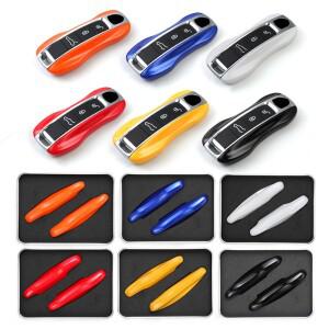 포르쉐 호환 뉴 카이엔 Panamera 911 992 Taycan 자동차 키 케이스 액세서리 보호 대 한 2PCS 스마트 쉘 커