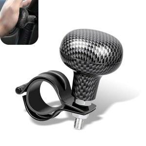 사이퍼페어 자동차 스티어링 휠 부스터 볼, 조절 가능한 편안한 그립 보조 스피너 노브, 한 손 조작 파워 도구, 자동차용 범용 튜닝 액세서리(탄소 섬유 블랙)