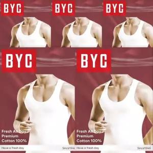 BYC 남자 런닝 민소매 5매 세트 순면 40수 부드러운 면 100% 남성 메리야스 비와이씨 1831946