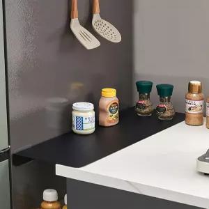 금속 주방 냉장고 갭 파티션 조리대 확장 보드 조리대와 벽 사이의 커버 측면 드릴 없음(블랙 19.68 *