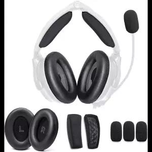 호환  Bose A30 항공 헤드셋용 교체용 이어 패드 헤드밴드 쿠션 패드 마이크 3개 커버 윈드스크린 메모리가