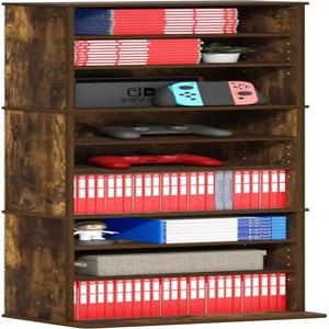 후리노 자야 DVD 선반 9단 높이 좁은 CD 랙 조절 가능한 선반이 있는 미디어 블루레이 게임 디스크용 보관