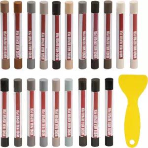 나무 필러 스틱 스크레이퍼가 있는 20가지 색상의 수리 왁스 크레용 긁힘 균열 캐비닛 바닥 테이블 및 문의