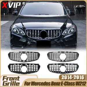 XVIP AMG 스타일 어퍼 그릴, 메르세데스 벤츠 E 클래스 W212 E200 14-16 크롬 다이아몬드 레이싱 튜닝 개조