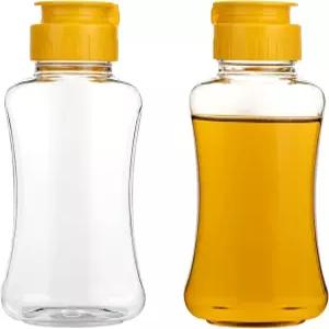 SynHHergyx 2팩 빈 플라스틱 허니 스퀴즈 병 180ml/6온스 누수 방지 디스펜서 케첩 머스타드 드레싱 소스