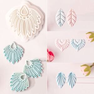 홀리데이 스타일 폴리머 귀걸이 클레이 몰드, 심플한 잎 보헤미아 플라워 주얼리 커터, 펜던트 제작 도구,