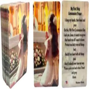 웨스트몬 미국산 기도 적층 세트 학생 교실 벌크 번들이 포함된 소녀 최초의 성찬 카드 25팩 제작