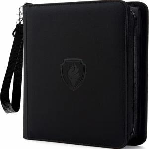 320장 수납 4포켓 지퍼형 카드 바인더 프리미엄 PU 가죽 트레이딩 앨범 포켓몬 유희왕 스포츠 수집용