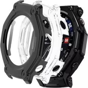 Amazfit T-Rex 3 Pro 48MM용 WUNIAK 케이스 Pro용 하드 PC 화면 보호기 9H 강화 유리 초박형 풀커버 충격