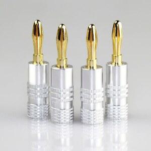 4MM 바나나 플러그 커넥터 24K 금도금 스피커 오디오 케이블용