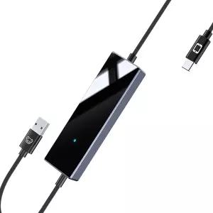 AUSATOYN 무선 카플레이 어댑터 2 in 1 안드로이드 미러링 2025 화면 기능 지원 앱이 있는 차량용 미니