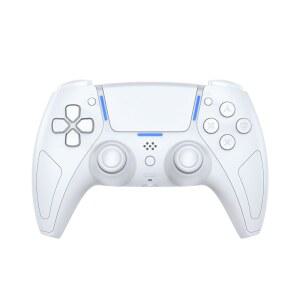 joytorn wireless controller compatible with ps5/pro/slim/pc/steam vibration, speaker gamepad 3.5mm control audio 6-axis joysticks,dual (white) effect motion deck, hall jack,