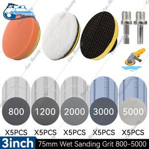 자동차 클리닝 왁싱용 스펀지 사포 복원 광택 디스크 라이트 습식 샌딩용 키트