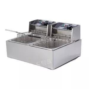 탁상형 전기 튀김기 2구 꼬치 호프 치킨 돈까스 감자튀김 업소용 튀김기계