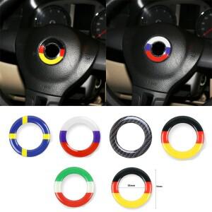 1pcs 자동차 스타일링 스티어링 휠 링 케이스 장식 스티커 커버 액세서리 폭스 바겐 골프 6 7 폴로 CC Tigu