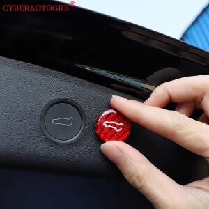 Tesla Mode 3Y 2021-2025 탄소 섬유 뒷 트렁크 스위치 버튼 프롬프트 스티커 모델 Y Juniper 트림 튜닝 액