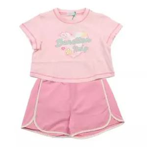 [갤러리아] 베네통키즈(26S)크롭 티셔츠,팬츠셋업  QATS16631/QAPT04631PK