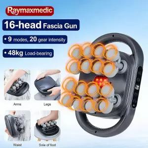 레이맥스 16헤드 바디 마사지건 고주파 진동 근막 마사지기 등 허리 목 어깨 근육