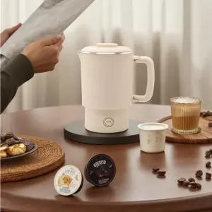 2025년형 0.6L 미니 접이식 주전자 휴대용 온수기 600W 600ml 전기 가정용 가열 냄비 국수