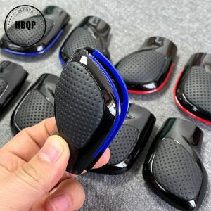 VW 골프 6 7 R GTI Passat B7 B8 CC R20 Jetta MK6 G 용 가죽 시프트 핸들 기어 사이드 커버 DSG 로고가있