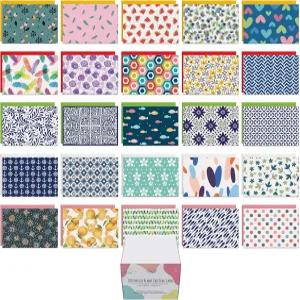 4x6 봉투가 있는 Dessie 100개의 독특한 빈 카드 - 컬러 봉투와 금색 봉인이 모든 경우 인사말 카드. 반복