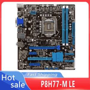 LGA 1155 P8H77-M LE 인텔 H77 DDR3 16GB PCI-E 3.0 USB3.0 DVI uATX 지원 코어 i5-2500 i7-3770 100% 테스