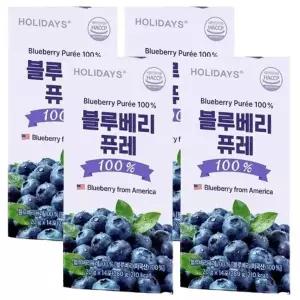 [단비] 홀리데이즈 블루베리 퓨레 14포 x 4박스