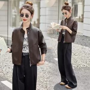 타노스여자 데일리룩 자켓 가죽 블랙 재킷 봄가을 빈티지 숏 PU KUK3