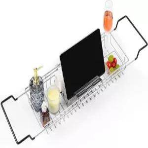 304 스테인리스 욕조 트레이 길이 조절 프리미엄 반신욕 선반 독서 거치대 럭셔리 욕실 수납함