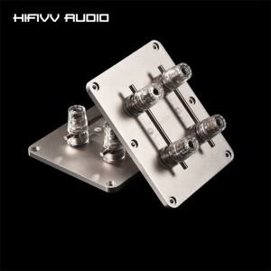 Hifi 스피커 터미널 알루미늄 플레이트 구리 금도금 출력 컬럼 앰프 박스 Diy 혼 소켓 바나나 벽