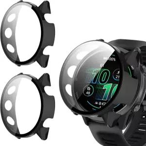 기미야키 2팩 가민 포러너 570 42mm 스크린 프로텍터 케이스 [전체 커버] 내장 강화 유리 필름용 하드 PC