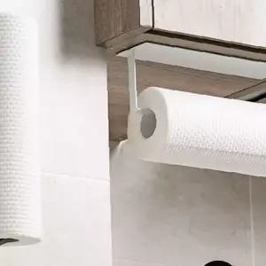 주방용품 휴지걸이 벽부착 접착식 롤휴지 거치대 싱크대 수납 정리 화이트 블랙 2색