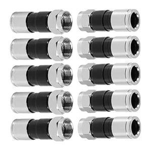 10 PCS RG6 F형 동축 압축 안테나 커넥터 케이 방수 TV용 직선 위성 케이블