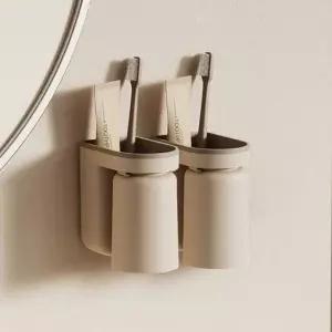 HIKT 수납함 1+1 거꾸로 꽂이 칫솔걸이 욕실 칫솔거치대 양치컵