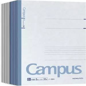 KOKOKYO 캠퍼스 컴포지션 노트 30매의 6mm 규칙지가 있는 7 x 10인치 안감 학교 및 직장용 B5 파란색