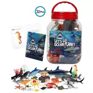 유아 상어 고래 소형 바다 물고기 32종 세트 장난감 아동완구 이름배우기 과학