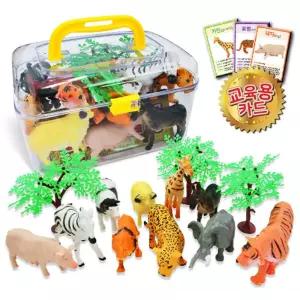 유아 동물 피규어 모형 교육용 이름 카드 세트 장난감 아동완구 인형 어린이집