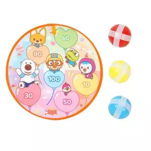 유아 뽀로로 벽걸이 양면 공던지기 다트판 공놀이 장난감 유치원 운동 가정용