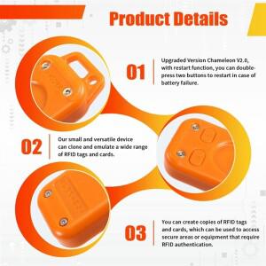 HASD 카멜레온 V2.0 RFID 에뮬레이터 재시작 125Khz 13.56Mhz 스마트 칩 리더기 + 3UID 화이트 카드 카