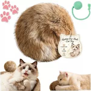 토끼털 공 고양이 장난감 캣닢이 들어간 쫓기 플러시 용품 지루함 해소 도구