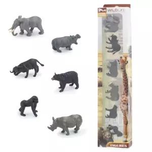 유아 코끼리 코뿔소 하마 곰 야생 동물 피규어 세트 완구 초등학교 아이 교육용