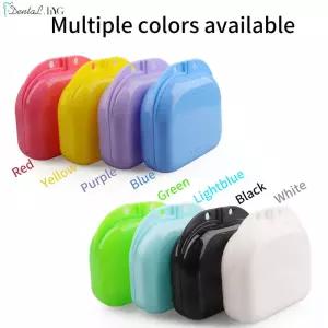 1PC 치과 틀니 상자 플라스틱 리테이너 케이스 휴대용 여러 색상 교정기 교정 노인