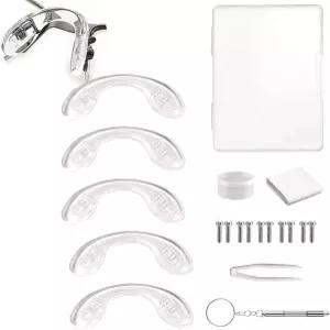 5PCS 안경 코 패드 BEHLINE 다리 스트랩/새들 브리지 부드러운 실리콘 미끄럼 방지 교체용 안경용 나사