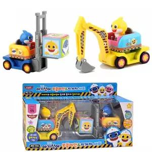 유아 아기상어 소형 포크레인 지게차 세트 중장비 장난감 아이선물 공사자동차