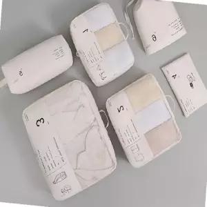 여행용 용도별 파우치 6종 세트 캐리어 정리 가방 의류 수납