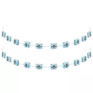 TrelaCo 1팩 금속 와이어 브래킷과 교정용 리자이트 타이가 포함된 가짜 보조기 인공 치아 장식 치과 학생